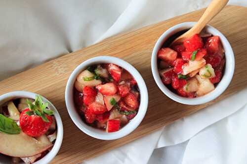 Salade de fraises et nectarines