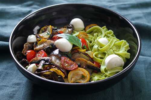 Tagliatelles et légumes poêlés