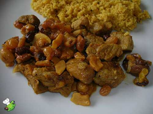 Tajine de veau aux pêches et noix de cajou