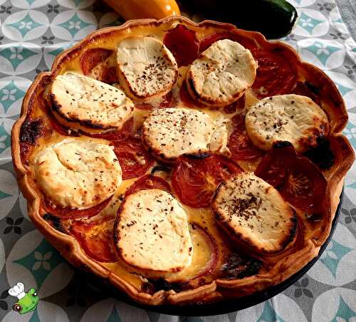 Tarte aux courgettes, tomates et chèvre frais