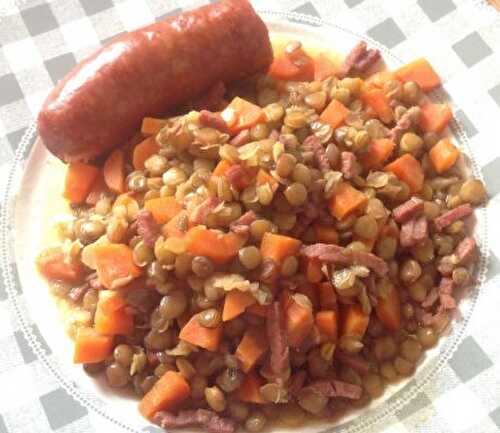 Lentilles aux carottes et bacon - 4 pp (4 SP)