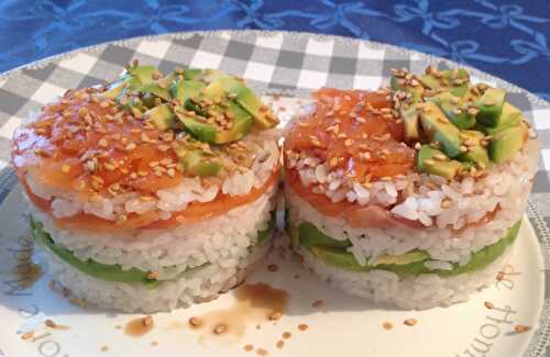 Sushis cake saumon fumé / avocat - 10 pp (10 SP)