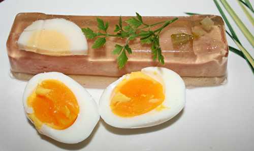 Aspic de jambon roulé à la mousse de canard