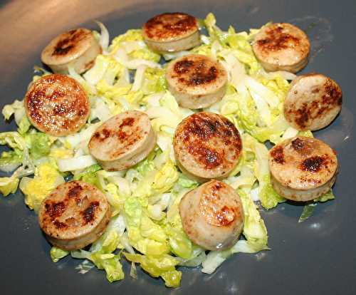 Boudin blanc aux figues sur endive et sucrine