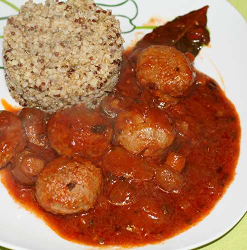 Boulettes de boeuf sauce forestière à la tomate