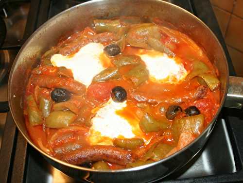 Chakchouka tunisienne, oeufs merguez