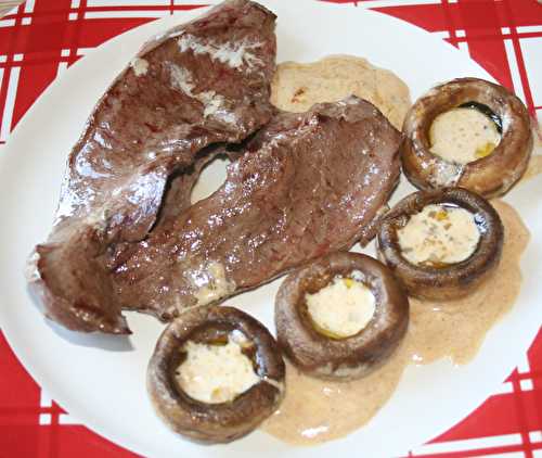 Cœur de bœuf au champignons de Paris