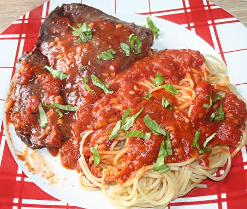 Cœur de bœuf et spaghetti sauce tomate