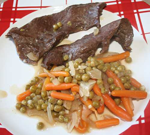 Cœur de bœuf mijoté aux petits-pois et carottes