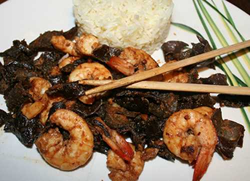 Crevettes aux champignons noirs à la vietnamienne