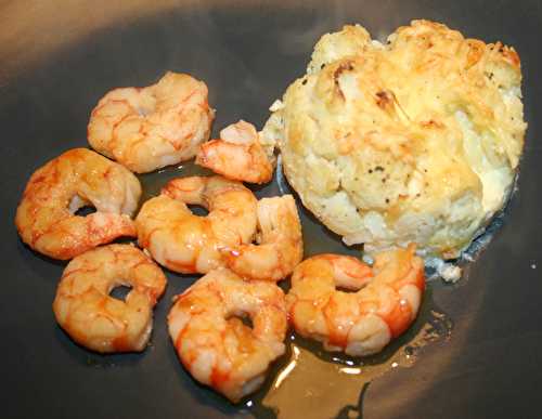 Crevettes ou gambas au Chouchen et gratin de chou-fleur