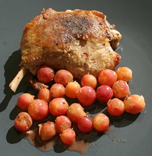 Cuisse de canard confite aux raisins