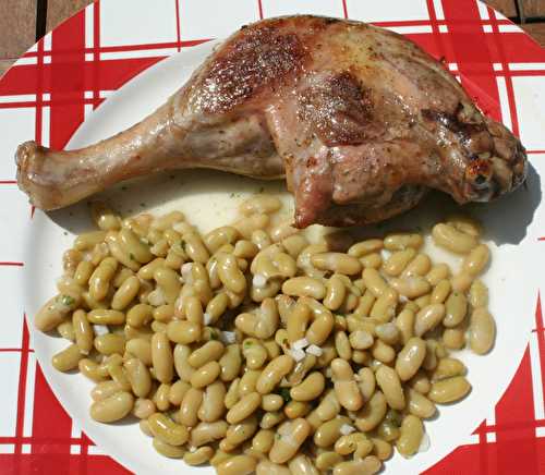 Cuisse de canard et flageolets à la plancha