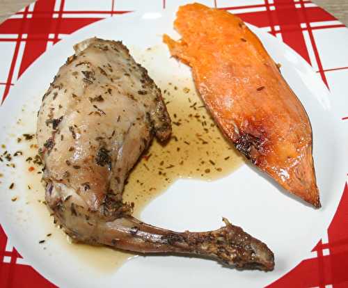 Cuisse de lapin et patate douce en papillotte