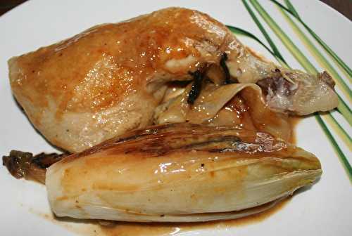 Cuisse de poulet et endive braisées