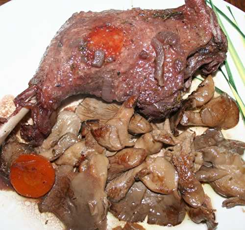 Cuisses de canard au vin rouge et pleurotes