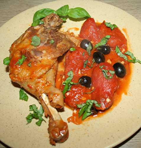 Cuisses de canard gras aux tomates et olives de Nyons