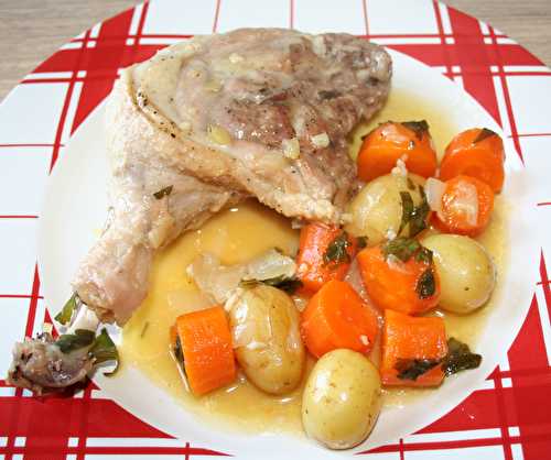 Cuisses de canard gras, carottes pommes de terre