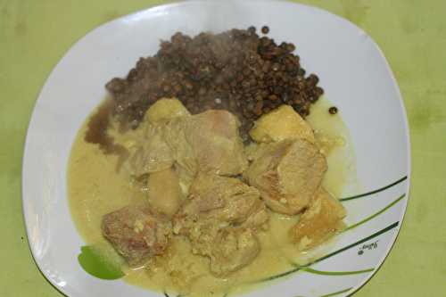 Curry de rouelle de porc aux lentilles - amafacon