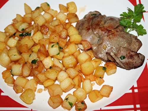Foie de lapin aux pommes de terre rissolées ail persil