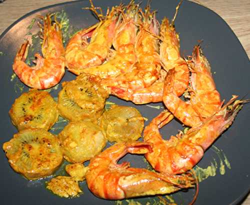 Gambas au kiwi