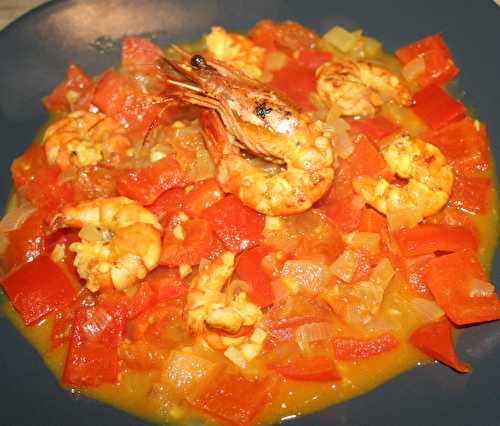 Gambas aux tomate et poivron (Sri Lanka)