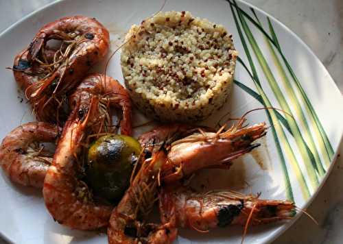 Gambas marinées grillées à la plancha