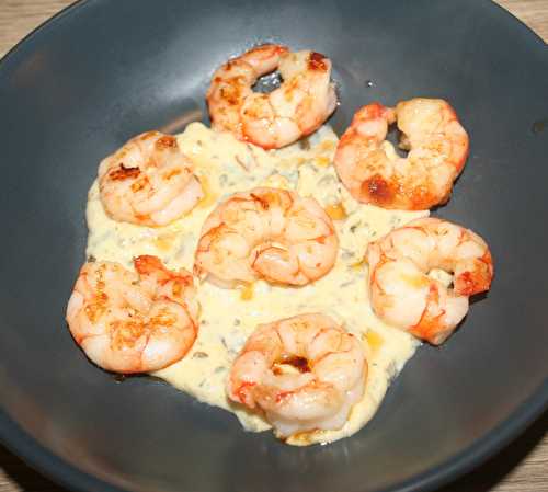 Gambas ou grosses crevettes sauce à l'oseille