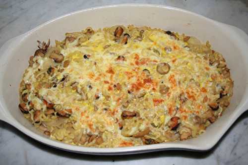 Gâteau de coquillettes aux fruits de mer