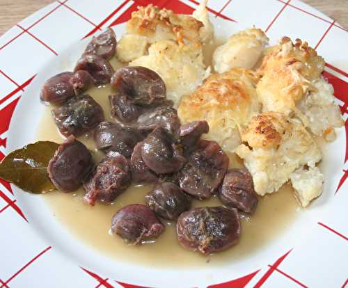 Gésiers de canard et gratin de chou-fleur