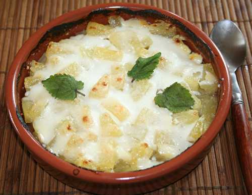 Gratin d'ananas au lait de coco