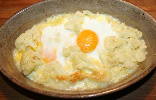 Gratin de chou-fleur et oeufs à l'époisses