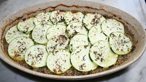 Hachis de langue de boeuf à la courgette