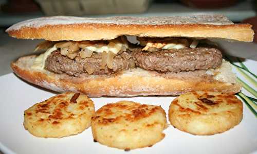 Hamburger : sandwich baguette à la plancha