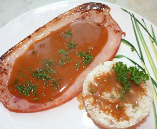 Jambon grillé à la plancha sauce madère