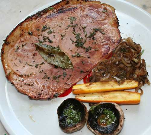 Jambon grillé aux herbes à la plancha