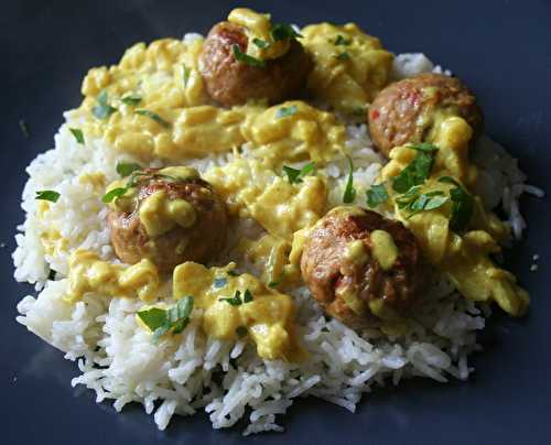 Keftas (boulettes) de boeuf au curry sauce crème curry