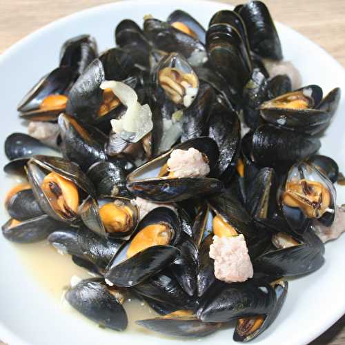 Moules de bouchot aux chipolatas