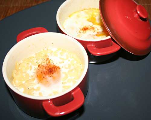 Oeufs cocottes aux coquillettes