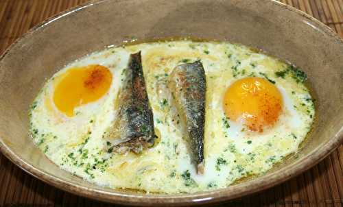 Oeufs sur le plat aux sardines