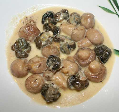 P'tits gris et champignons sauce au Munster