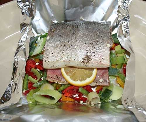 Papillote de saumon aux trois poivrons