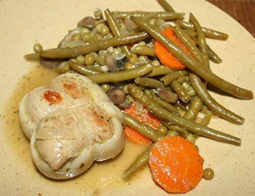 Paupiettes au vin blanc et petits légumes