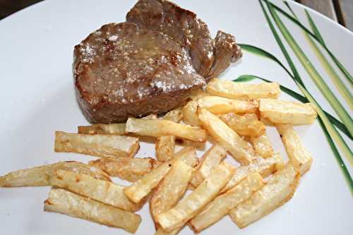 Pavé de boeuf et frites de céleri-rave