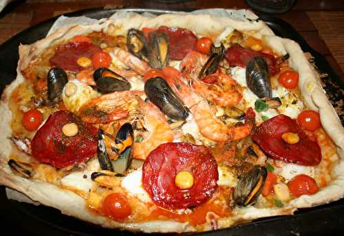 Pizza espagnole (paëlla)