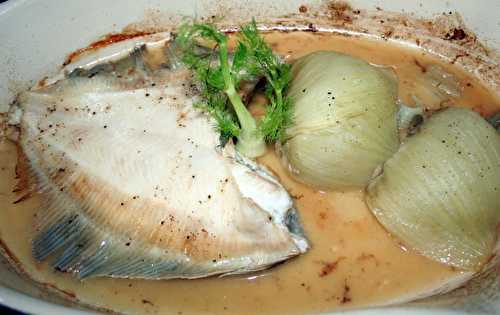 Plie et fenouil au four