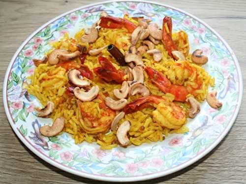 Pulao de gambas ou crevettes