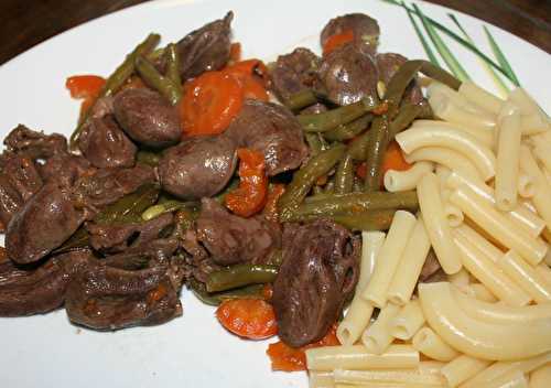 Ragout de coeurs de canard au Côtes de Duras blanc