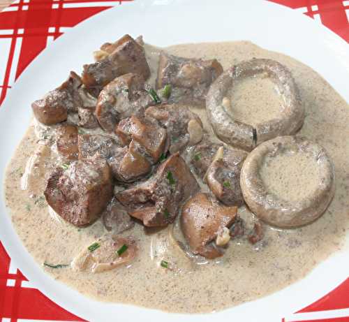 Rognon de bœuf et champignons au vin blanc