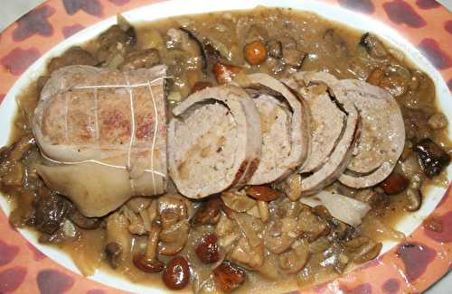 Rôti de veau farci et cueillette forestière